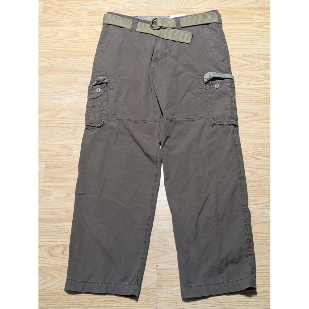 Arizona Boys Vintage Cargo Husky Relaxed Wide Leg Pants Brown 16 Husky